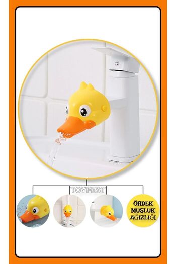TOYFEST Musluk Ağzı Uzatıcı Aparat - Çocuklar için El Yıkama Alışkanlığı Kazanımı için Sevimli Ördek