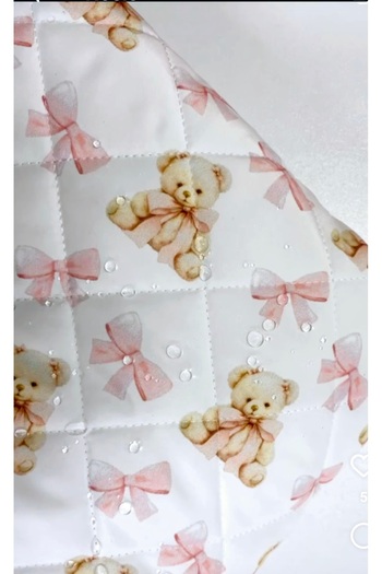 BABY KANGAROO 13-14-15-16'' Inch Teddy Bear Patterned Ecru Water Resistant Quilted Laptop Case/Computer/Bag