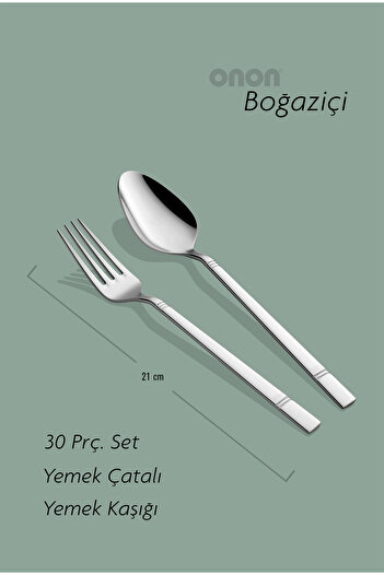 on-on Boğaziçi 30 Piece Fork Spoon Set 18/10