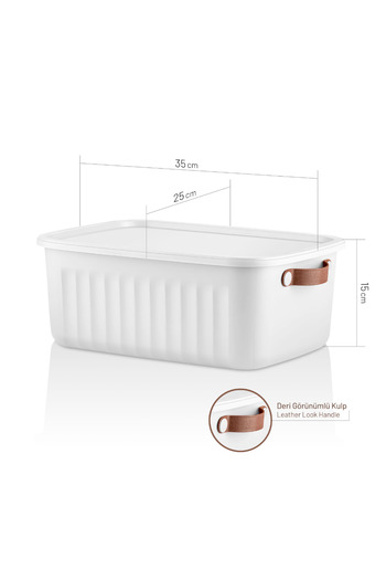nouray 6Adet 3X10Lt-3X15Lt Dekoratif Çok Amaçlı Düzenleyici Kapaklı Kutu, Dolap Içi Düzenleyici, Organizer.
