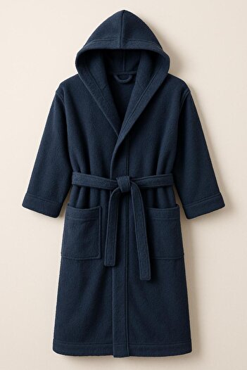 MODELHOME Cotton Hoodie Navy Color (L-Xl-2Xl-3Xl-4Xl-5Xl-6Xl) Large / Oversize Size Bathrobe