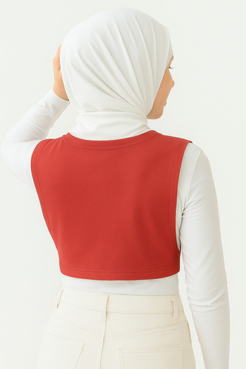 mirach Pack of 2 Turtleneck Sleeveless Neck Collar Pomegranate and Anthracite Hijab Low-Cut Concealer Soft