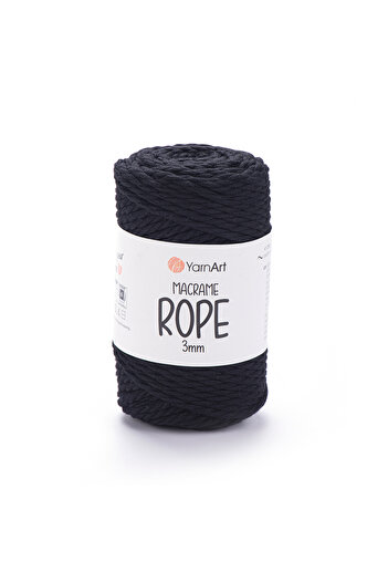 Yarnart Macrame Cord 3 Mm - Macrame Hand Knitting Thread Black-750