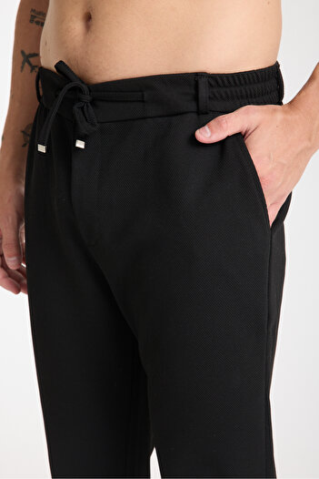 KAPHONE Erkek Pantolon Bel Lastikli Likralı Paça Katlamalı Jogger Stil