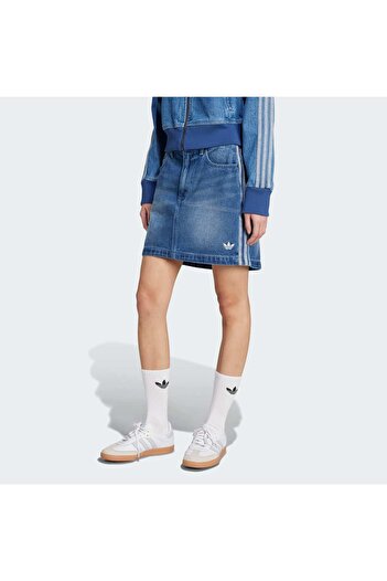 adidas Adicolor 3-Stripes Denim Mini Skirt