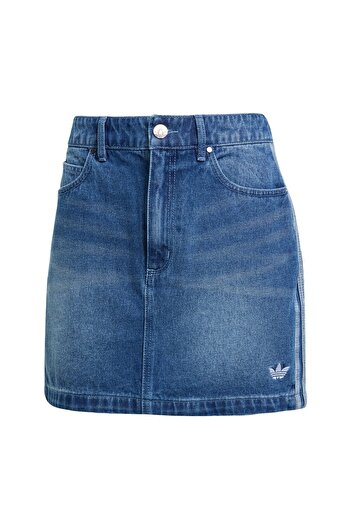 adidas Adicolor 3-Stripes Denim Mini Skirt
