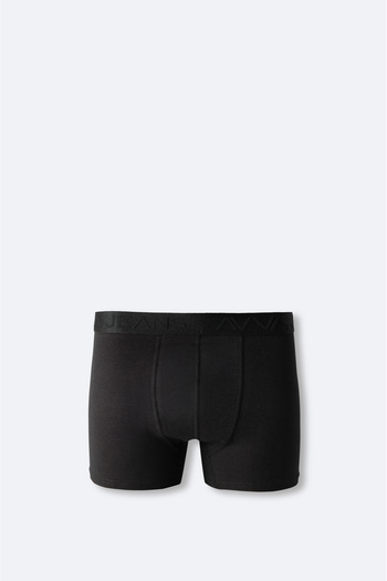 Avva Men's Regular Fit Black Cotton Stretch Fabric Boxer B009510