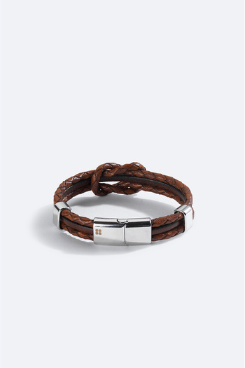 Avva Men's Brown Leather Bracelet A51Y9603