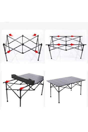 ECARLA Folding table, with metal frame and durable top, compact for camping – 95x56x50 cm, eCarla, SC09SZ