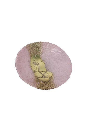 Generic Luxury glass serving plate, 100% Turkish made, pink color (size: 30 cm) - to decorate your tables with a touch of elegance