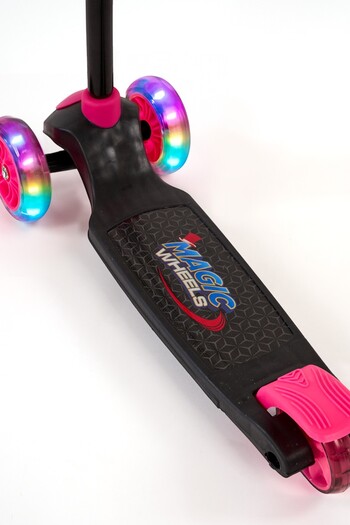 BRN Oyuncak Kız Pembe Led Işıklı 3 Üç Tekerlekli Yükseklik Ayarlı Magic Çocuk Scooter