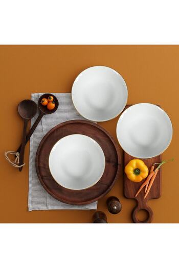 Güral Porselen 14 cm Matte Gold Soup Bowl - 6 Pieces of Bahardalı