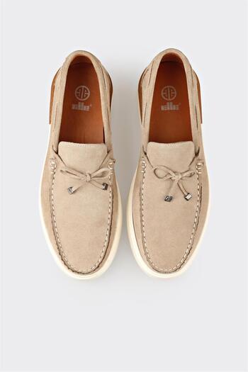 Elle Shoes Bej Deri Erkek Günlük Ayakkabı