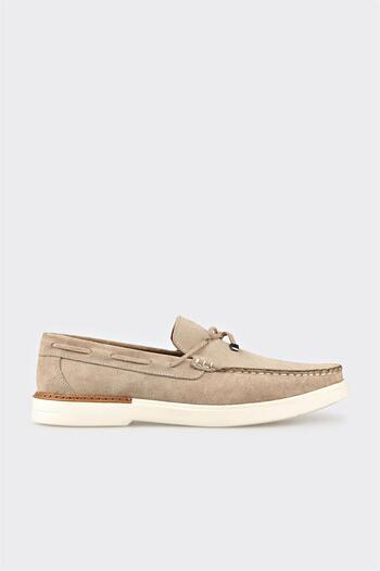 Elle Shoes Bej Deri Erkek Günlük Ayakkabı