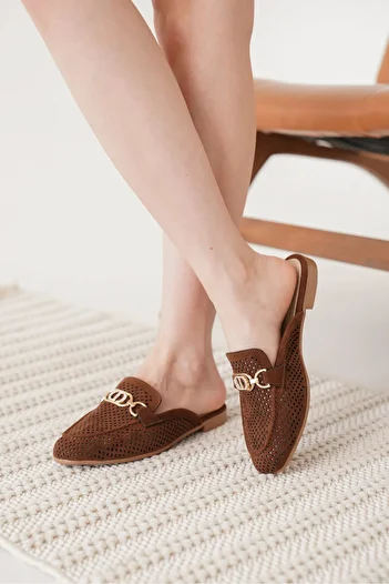 Artgoo Brown Women's Daily Comfortable Perforated Masculine Closed Front Stone Daily Home Beach Slippers