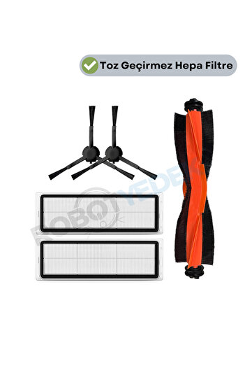 robotyedek Set de filtre Hepa cu perie neagră de înlocuire compatibilă Xiaomi S20+ Plus, fără mop - 5 bucăți