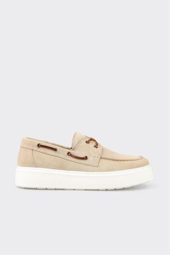 Elle Shoes Bej Deri Erkek Günlük Ayakkabı