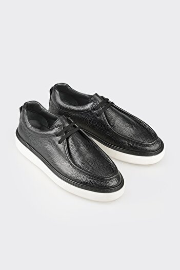 Elle Shoes Black Leather Men's Casual Shoes