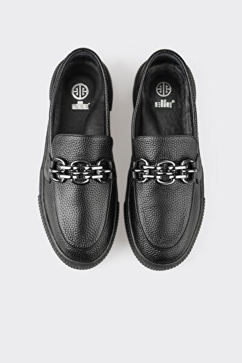 Elle Shoes Siyah Deri Kadın Günlük Ayakkabı