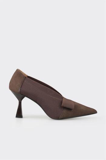 Elle Shoes Brown Women's Mid Heel Shoes