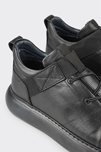 Elle Shoes Siyah Deri Erkek Spor Bot