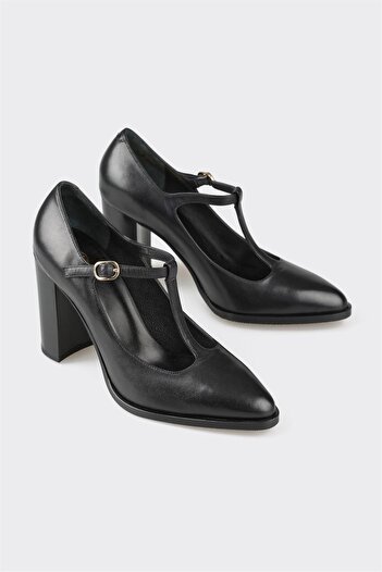 Elle Shoes Black Leather Women's Shoes