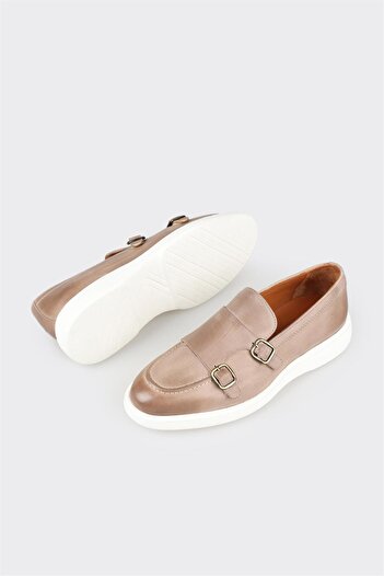 Elle Shoes Bej Deri Erkek Günlük Ayakkabı