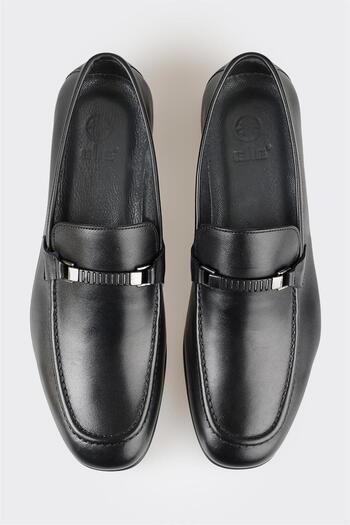 Elle Shoes Siyah Deri Erkek Loafer
