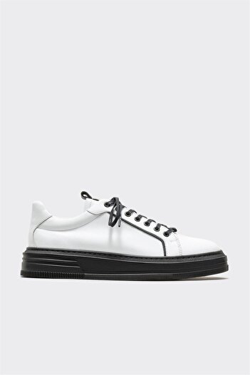 Elle Shoes White Leather Men's Sports Shoes