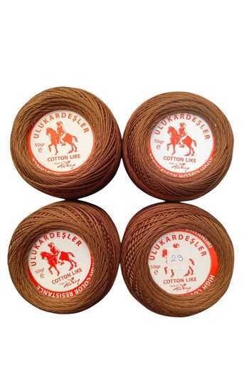 PeriStore Ulukardeşler 50 Gr Mercerized Punch Yarn Set of 4