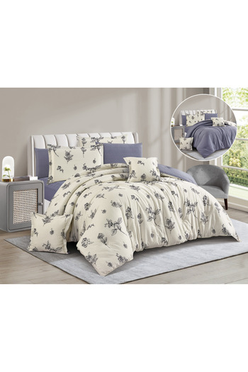 Levore Livori 8-piece comforter set, 100% cotton, soft, double-sided, heavy filling