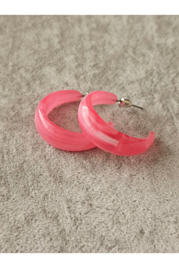 SiestaAccessories Dark Pink Color Acrylic Hoop Earrings