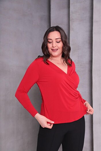 BRUGGE Plus Size Double-Breasted Bluz
