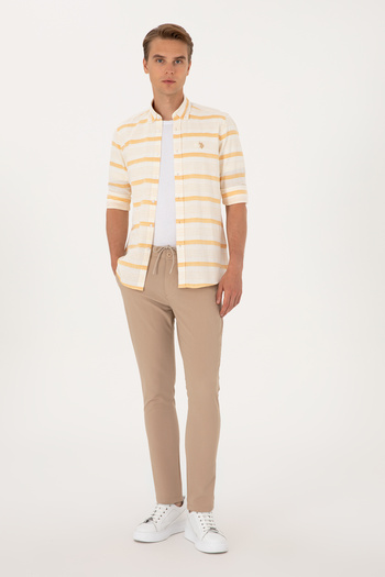 U.S. Polo Assn. Men's Beige Canvas Trousers 50300436-Vr011