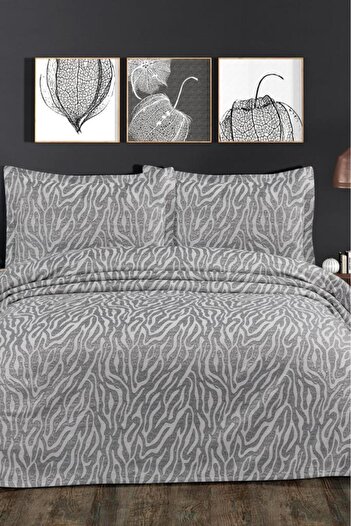 Çeyiz Diyarı Nora Double Bedspread 230X240 cm Gray