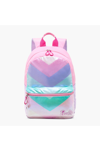 mattel Barbie Print Backpack with Zip Closure and Adjustable Shoulder Straps - 16.5 inches