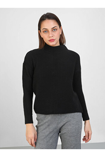 Por La Cara Knit tunic - black - por la cara