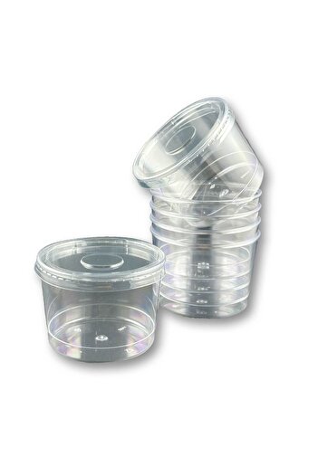 Home Hard Plastic Dessert Bowl with Lid Magnolia Container 250ml 30 Pieces