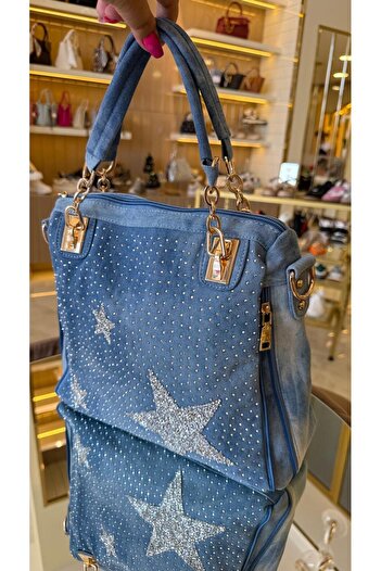Guja İthal Jean Yıldız Model Taşlı Kadın Çanta