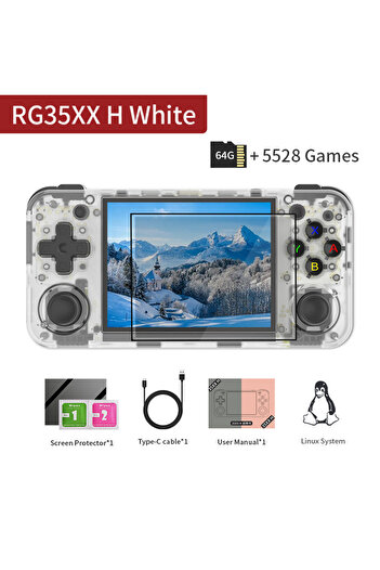 Choice White TR 64G ANBERNIC RG35XX H Handheld Game Console Linux 3.5 inch IPS Screen H700 Retro Video Game