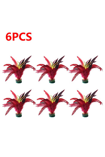 MOJOYCE 6pcs 1-10pcs 20cm Feather Jianzi Colorful Feathers Shuttlecock Portable Foot Kick Handwheel Feather