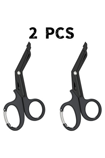Choice 2 PCS 18.5CM Trauma Shears Stainless Steel Medical Scissors Bandage Scissors with Carabiner Nursing