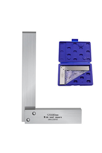 Choice1 125x80mm Machinist Square Mechanical Engineer Steel High Precision 90 Degree Wide Base Tool Angle L-