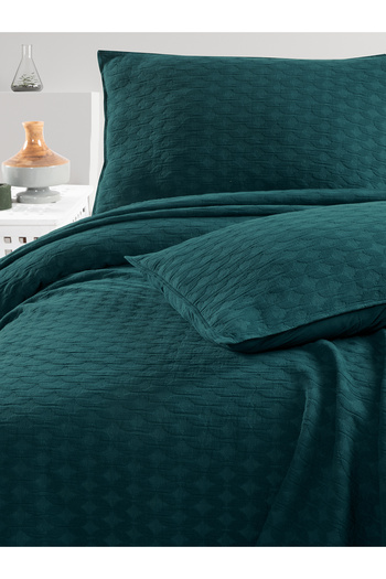 BED LİNE Elvira Bedspread Set Single Green Boxed
