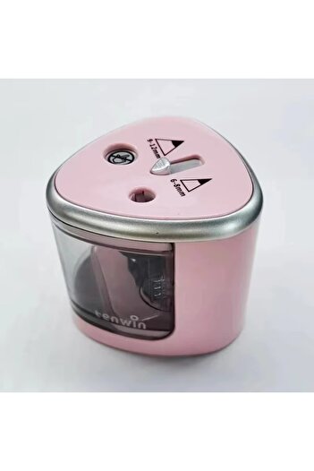 Choice Pink TENWIN 1pc Dual Hole Electric Pencil Sharpener,Pencil Sharpener,Convenient,Fast and Easy to Sha