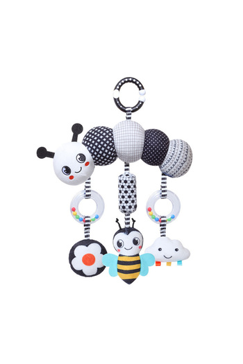 Choice Caterpillar Baby Rattle Hanging Toy Carseat Black & White Rattle Hanging Activity Stroller Toy for N