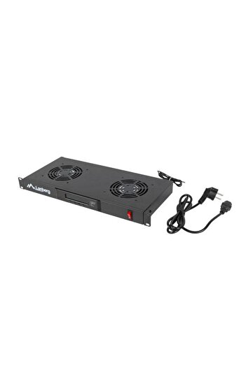 Lanberg Panou ventilatie Lanberg 1U, 19", 2 ventilatoare, 230 V (Negru)