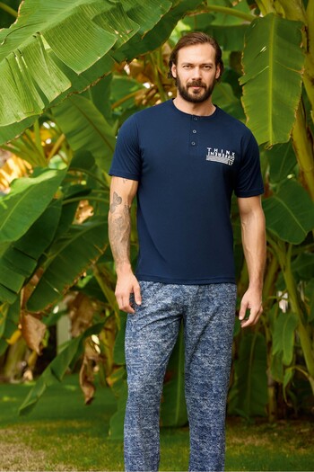 Aydoğan Men's Short Sleeve Single Jersey Pajamas Suit 240335