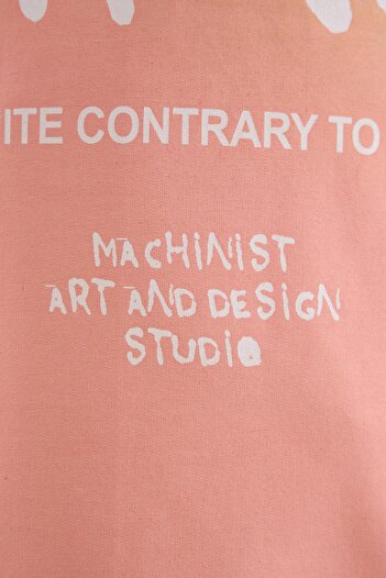 Machinist Men's Gradient Printed Oversize Fire Red T-Shirt
