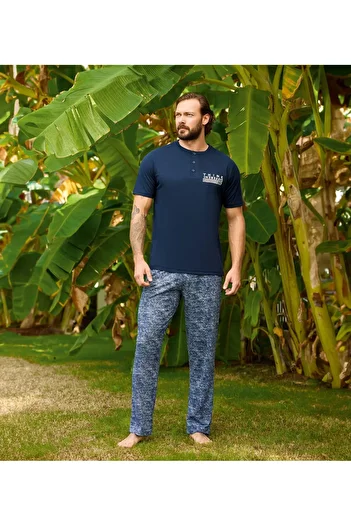 Aydoğan Men's Short Sleeve Single Jersey Pajamas Suit 240335